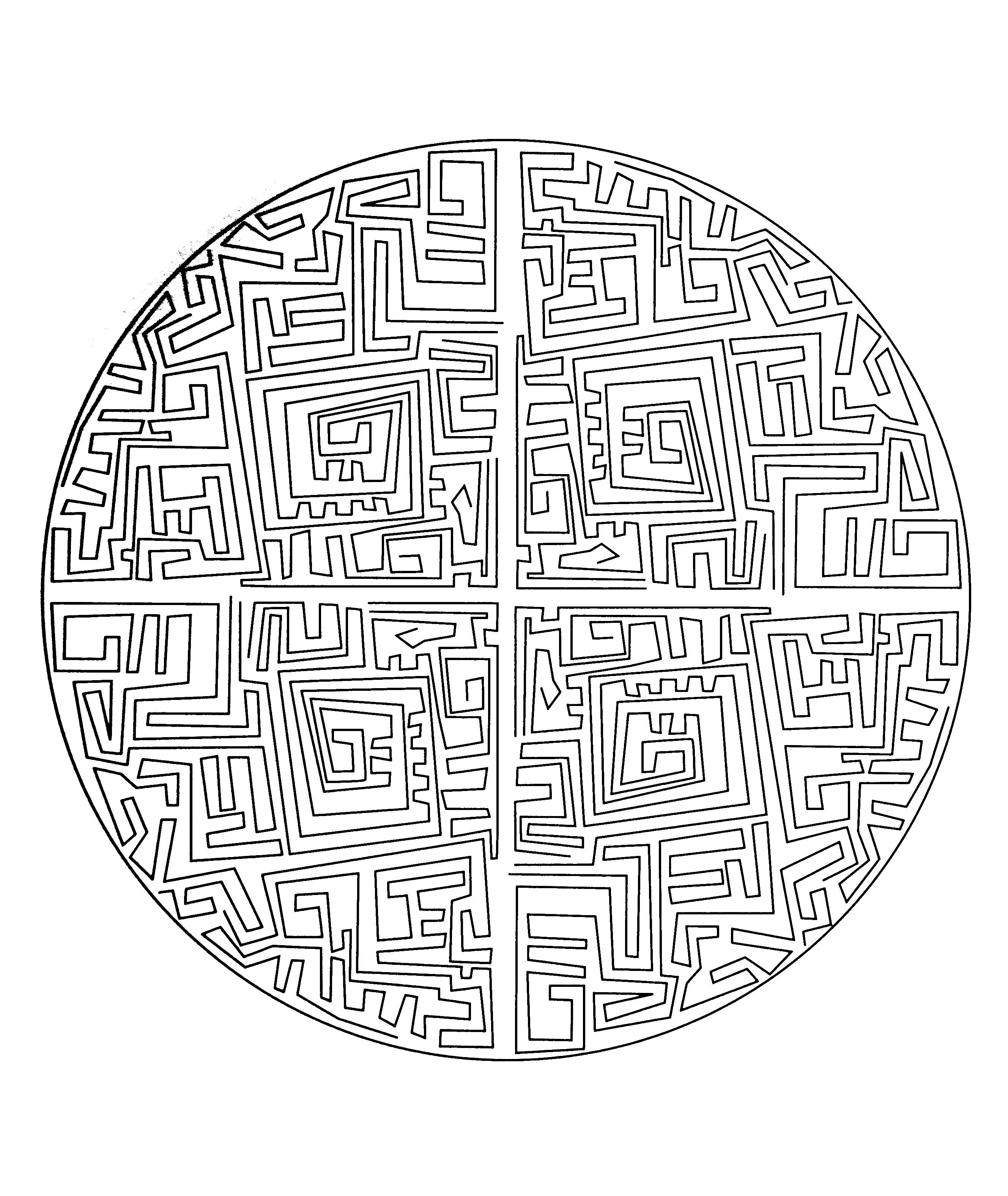 A Maze inside a Mandala template !